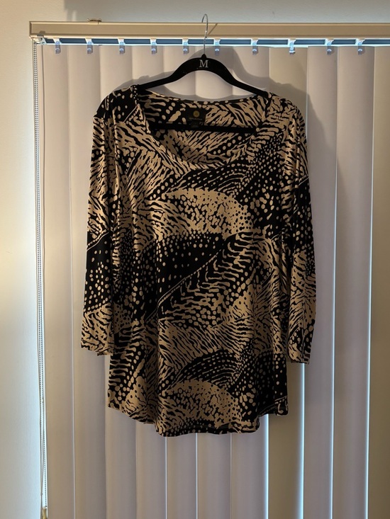 JM Collection Tops - JM Collection Black and Tan Women’s Top Size L